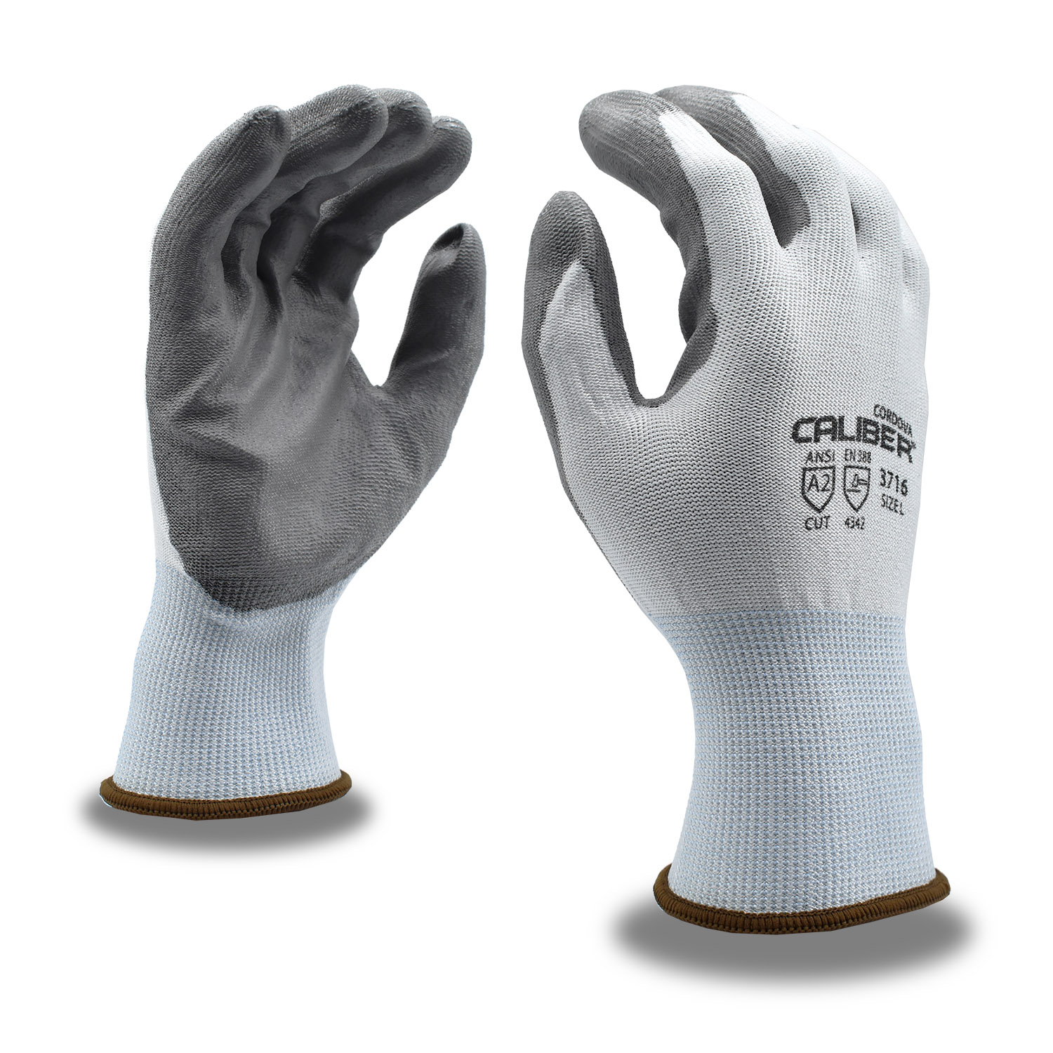 CALIBER HPPE GRAY PU PALM COAT - Cut Resistant Gloves